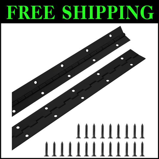 Versatile 30 Inch Stainless Steel Continuous Hinges - Black, 2 Pack Available