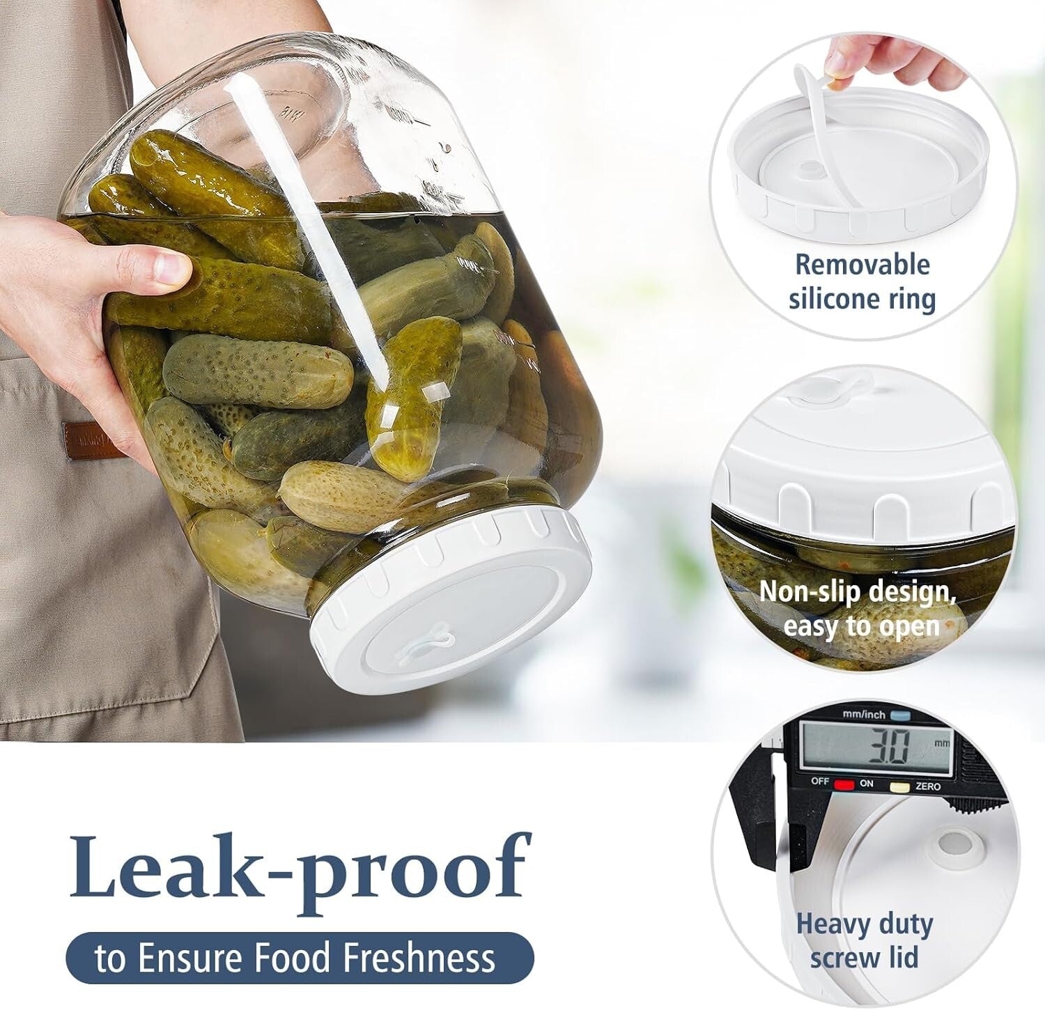 Dishwasher Safe 1.5 Gallon Fermentation Jar Set with Airtight Lids - 2 Pack