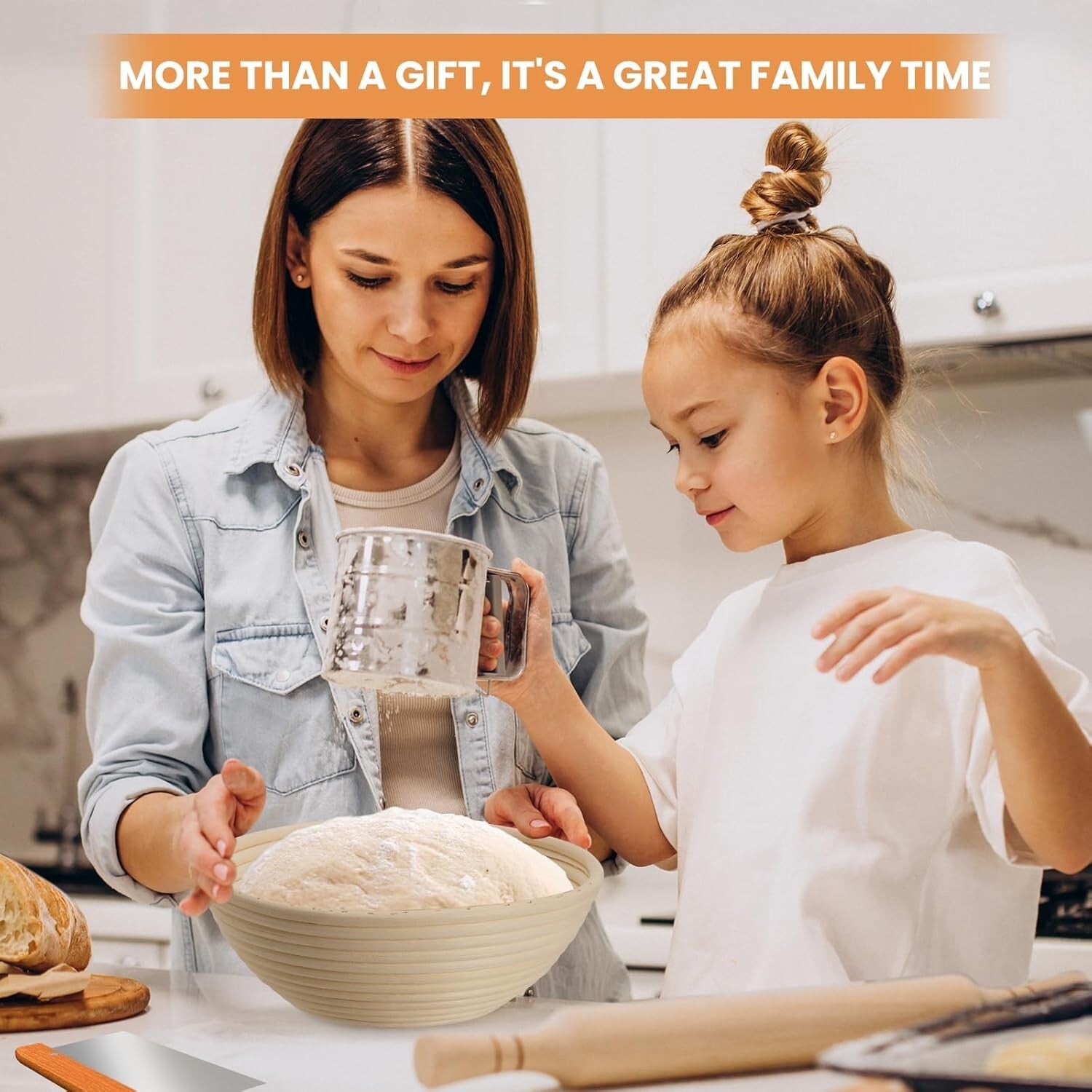 Artisan Bread Making Set: Rattan Proofing Baskets and Metal Scraper Included