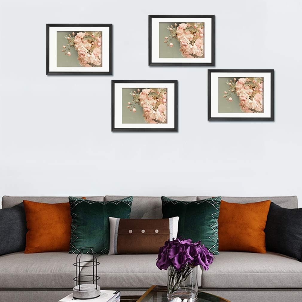 Classic Rectangular Black Frames - Set of 4, Perfect for Home Gallery Displays
