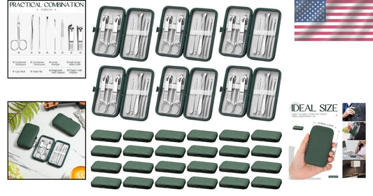 Professional 24-Piece Nail Care Set: Stainless Steel Tools with Travel Case