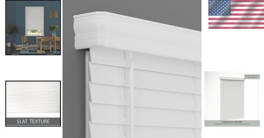 Custom Cut Cordless Faux Wood Blinds - 29" W x 64" L - Room Darkening Solution