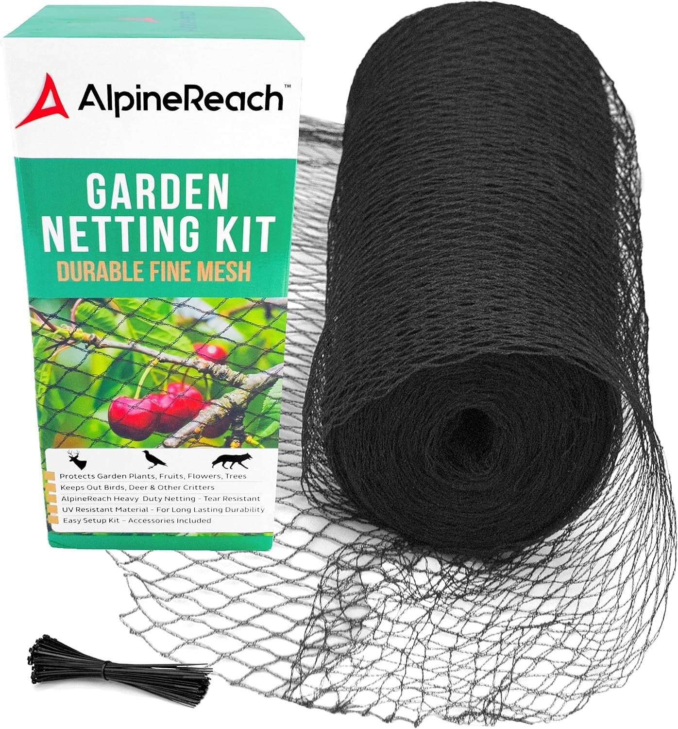 Durable Black 7.5ft x 100ft Bird and Deer Netting for Reliable Garden Protection