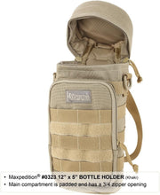 Load image into Gallery viewer, Lightweight Khaki Bottle Holder - 12" High for Hiking and Outdoor Adventures