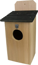 Load image into Gallery viewer, Elevate Your Yard with a 22.5" Cedar Barred Owl House - Perfect for Pest Control