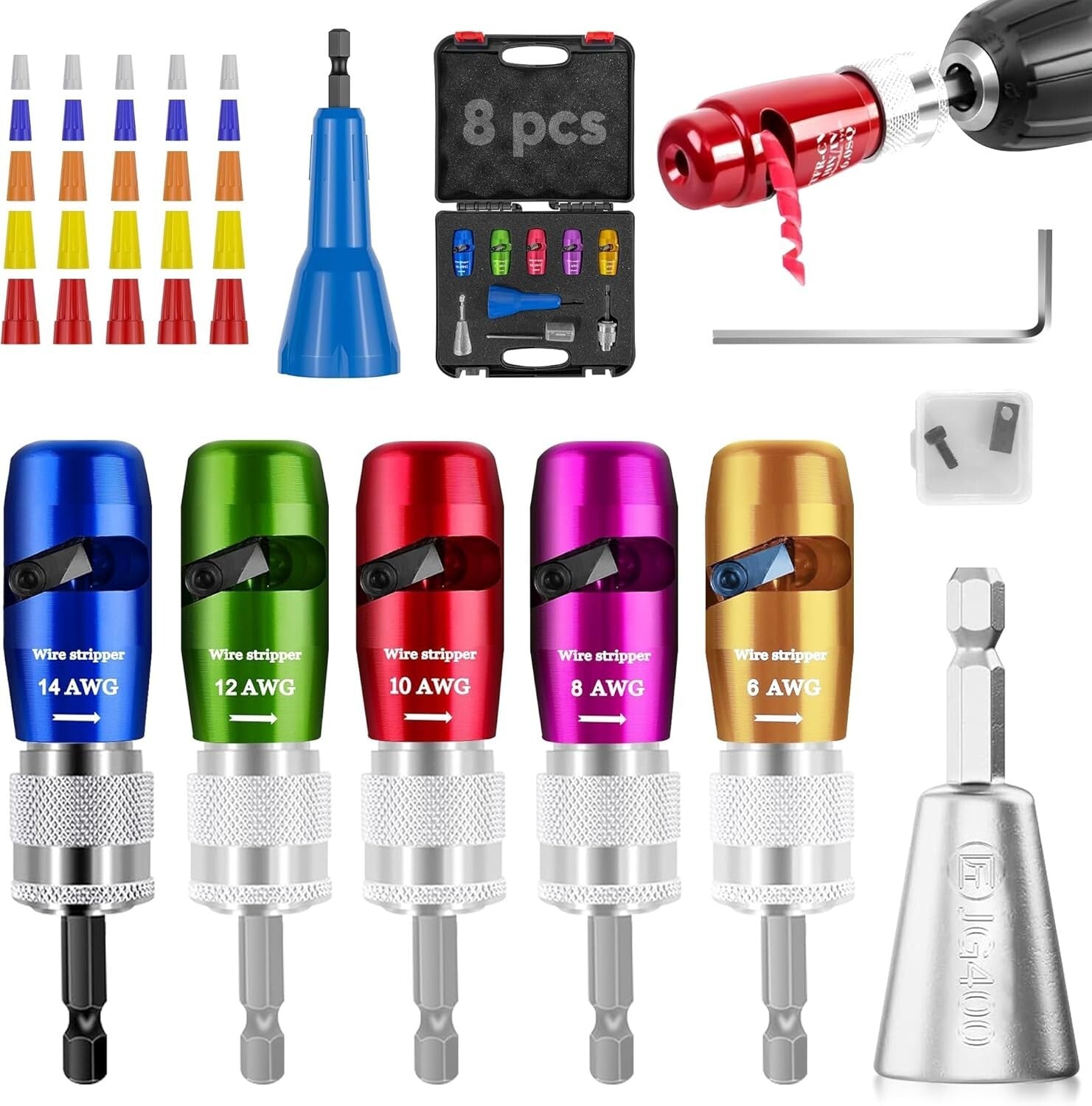 Efficient Wire Stripping Tool and Connector Set for Electricians - 2024 Edition