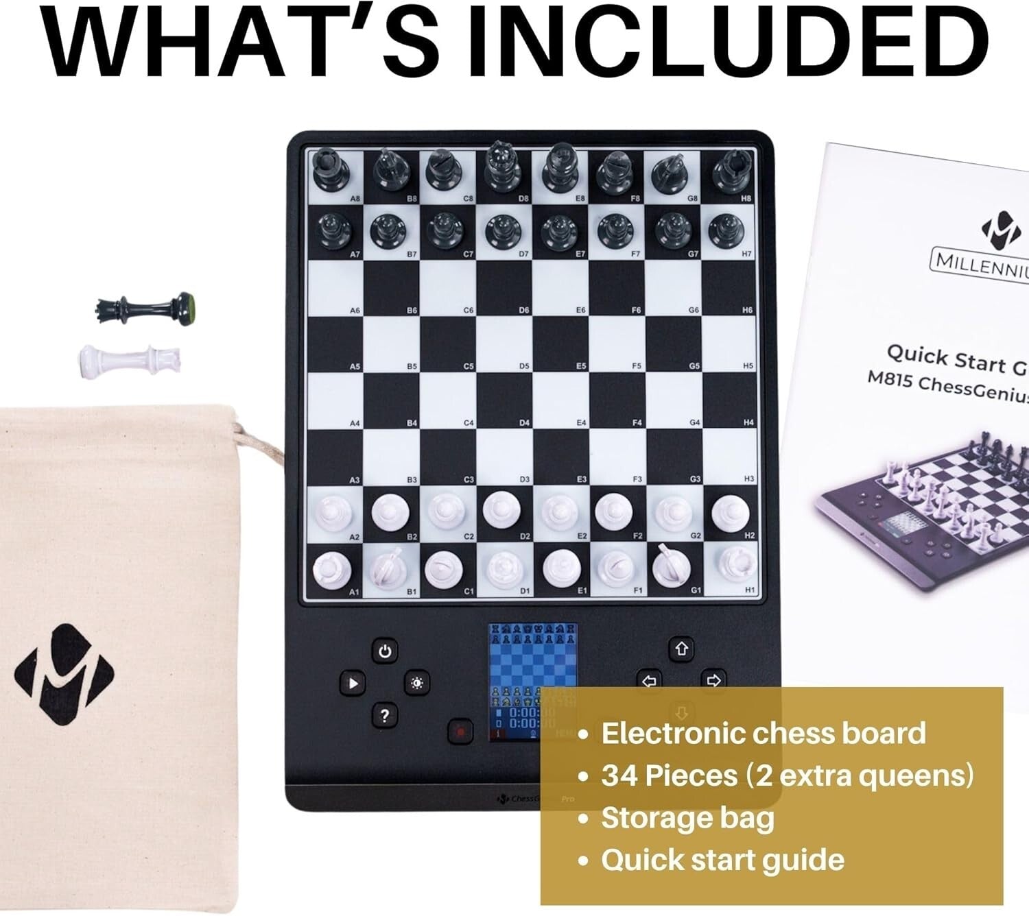 Portable Smart Chess Board with Magnetic Pieces - Perfect for Learning & Play