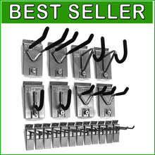 Load image into Gallery viewer, Premium 20-Piece Steel Hook Kit - Silver Heavy-Duty Garage Storage Solution