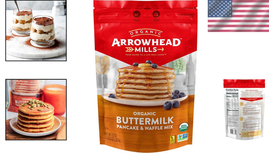 Buttermilk Pancake & Waffle Mix - 22 Ounce Pack of 6, Organic & Delicious
