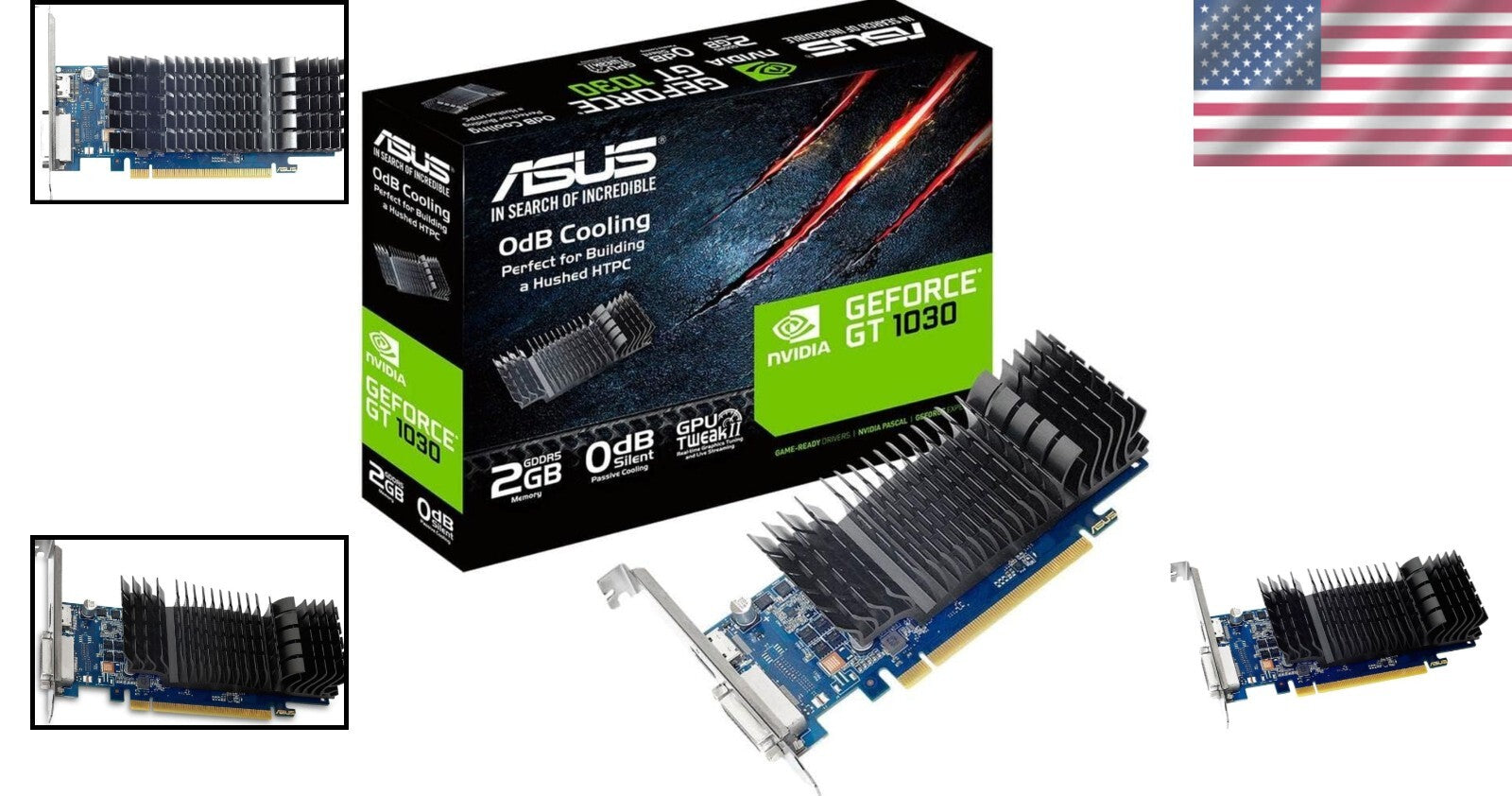 Nvidia GeForce GT 1030 2GB GDDR5 Low Profile Graphics Card - Quiet HTPC Solution