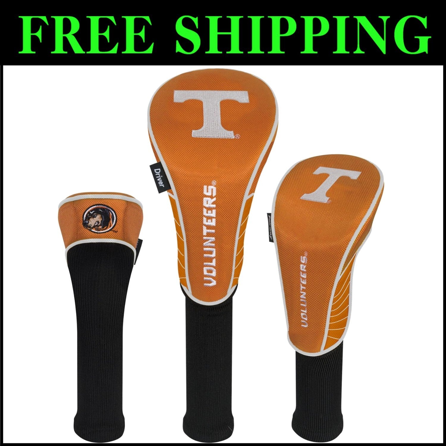 Durable NCAA Collegiate Golf Headcovers Set for Driver, Fairway & Hybrid Clubs