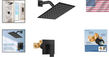 Load image into Gallery viewer, Ultra-Thin 8-Inch Matte Black Rain Shower Set - Wall Mount with Valve Included