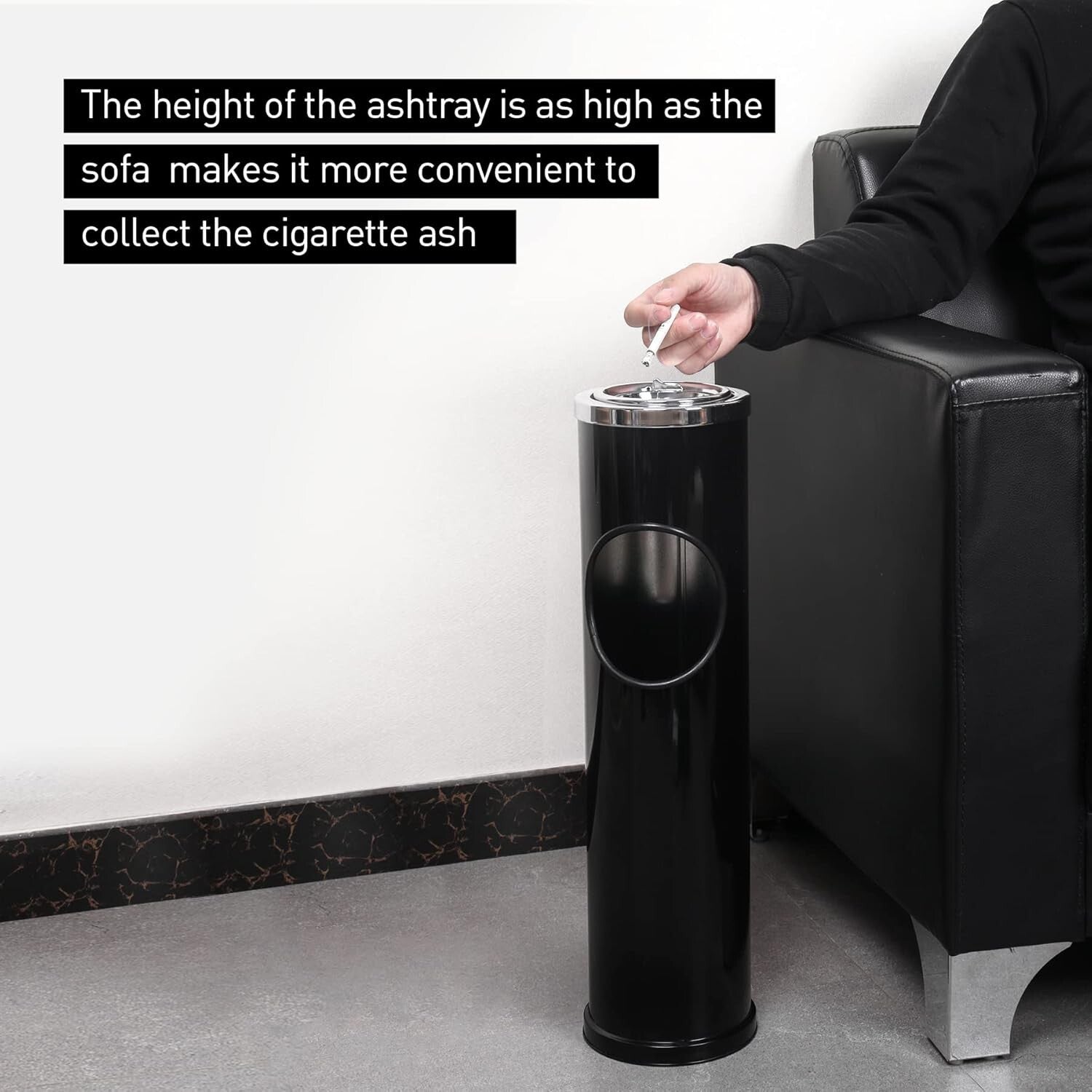 Heavy-Duty Standing Ashtray for Outdoor Use - Elegant Patio Cigarette Disposal