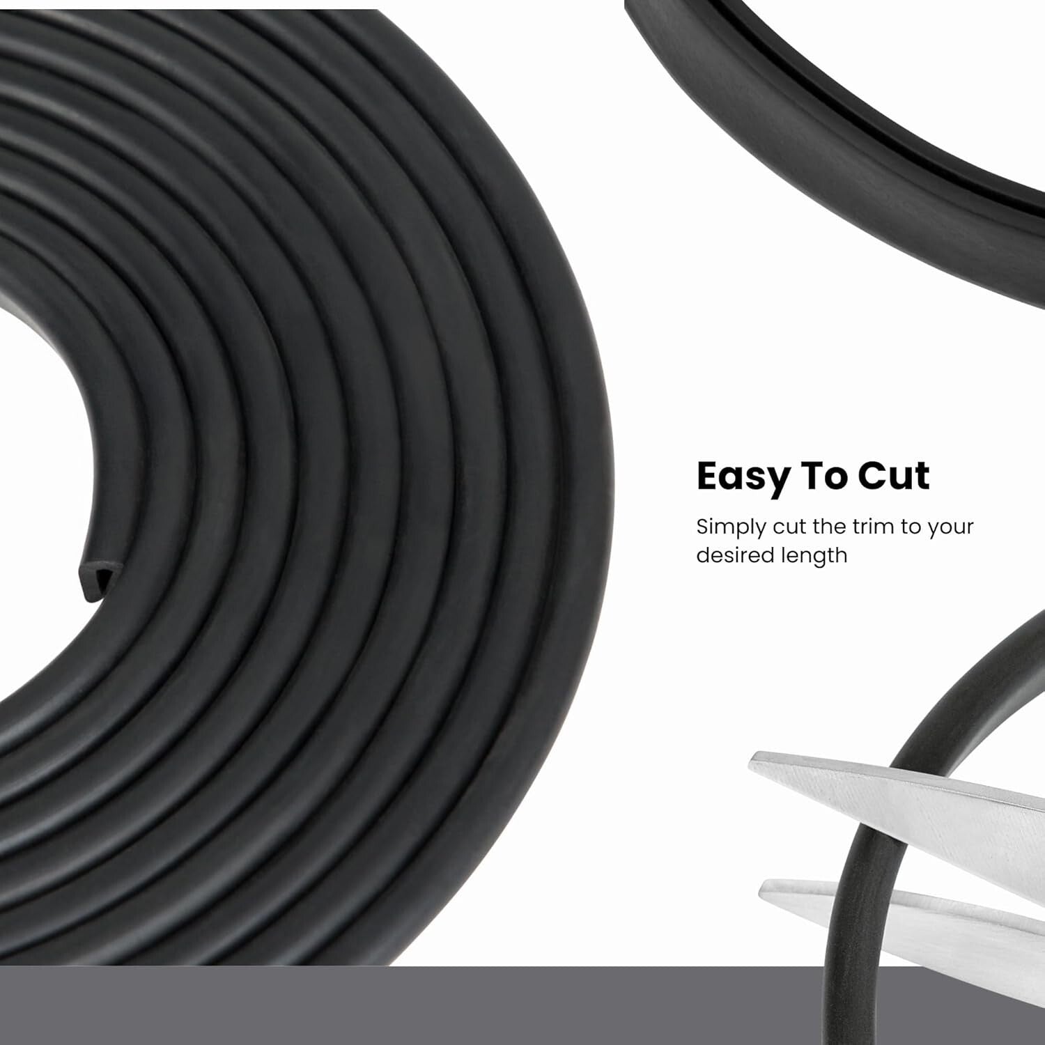 Easy Installation Black U Channel Trim Seal Rubber 320 Feet, 11/32" x 3/16"