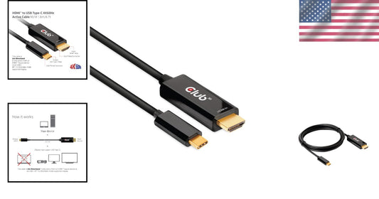 Active HDMI to USB Type C Cable, 4K60Hz, 1.8m – Ideal for High-Quality Monitors