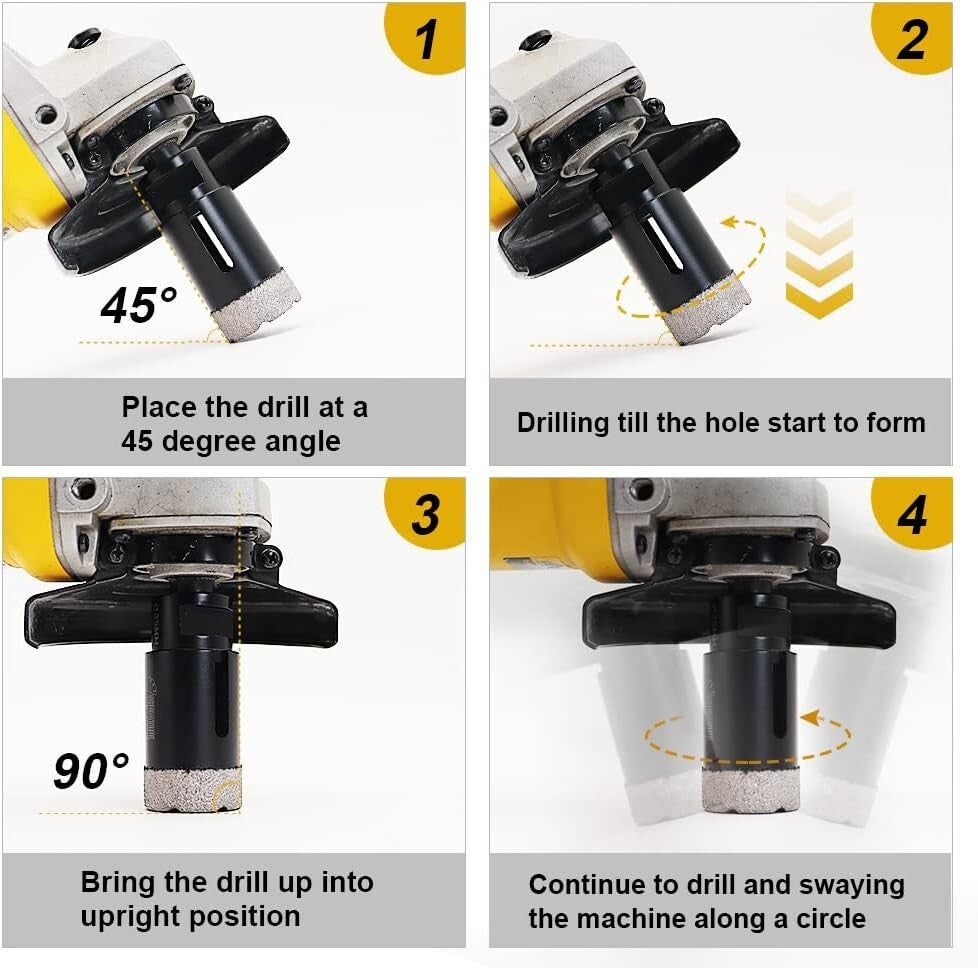 Compact Diamond Core Drill Bits Set with SDS Adapter for Precision Cutting