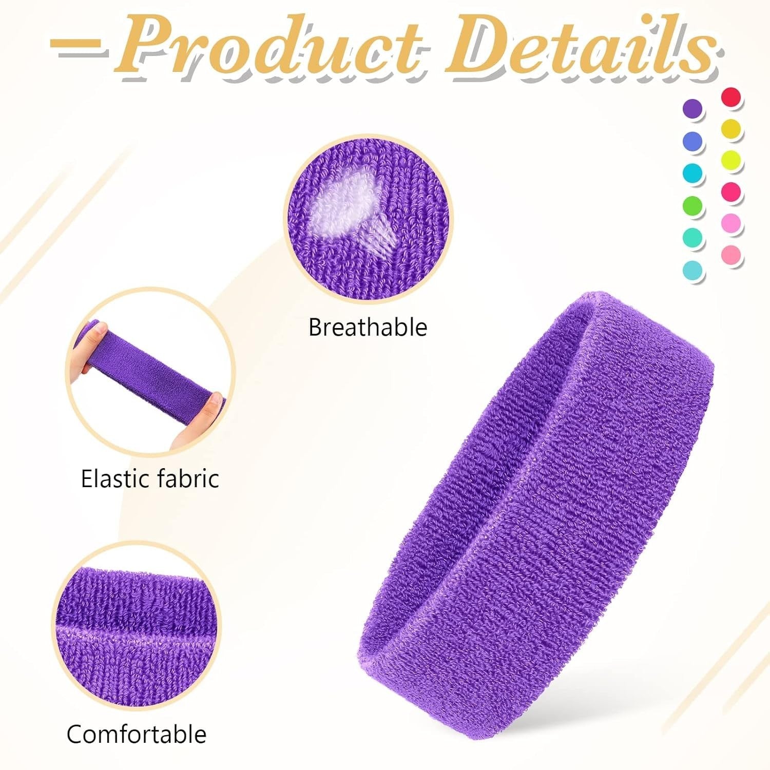 60 Pack Neon Sports Sweatbands - Breathable Headbands for Active Lifestyle