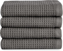 Load image into Gallery viewer, Ultra-Soft Waffle Washcloths 4-Pack - Quick Drying Cotton &amp; Bamboo Blend 13x13