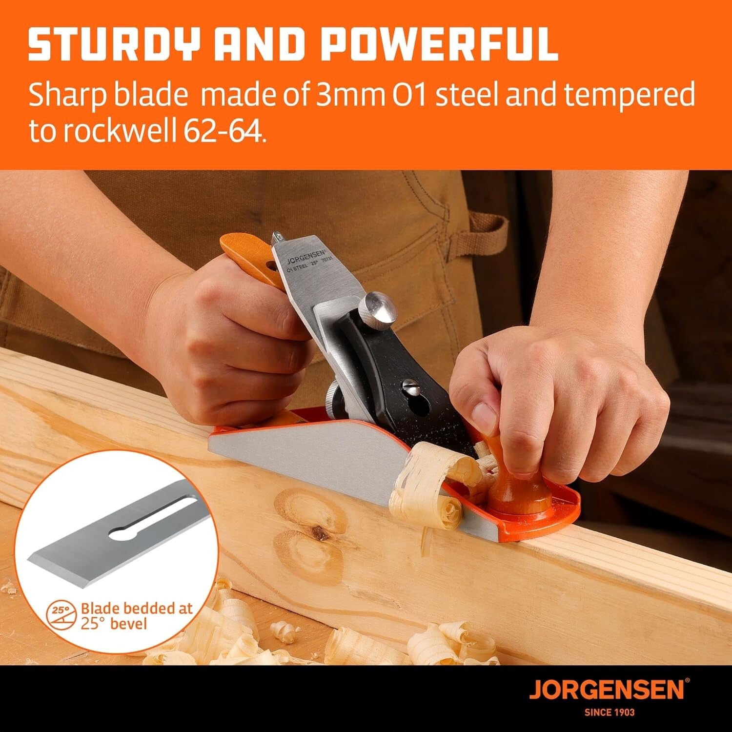 Durable 10-Inch Wood Planer with Adjustable Cutting Depth & Beechwood Handle