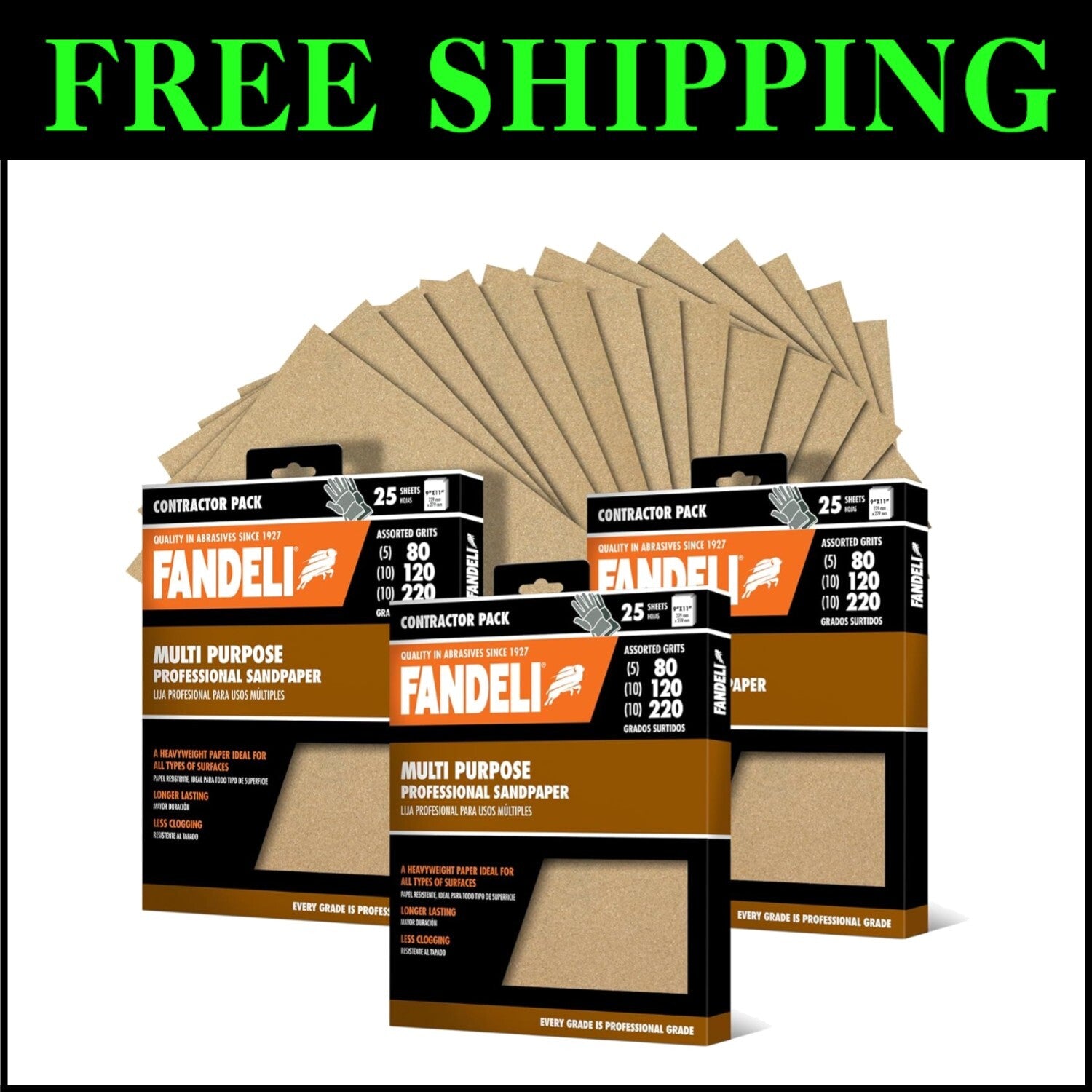 Premium Quality Sandpaper (75 Sheets) for Wood & Metal – Extra Fine Grits
