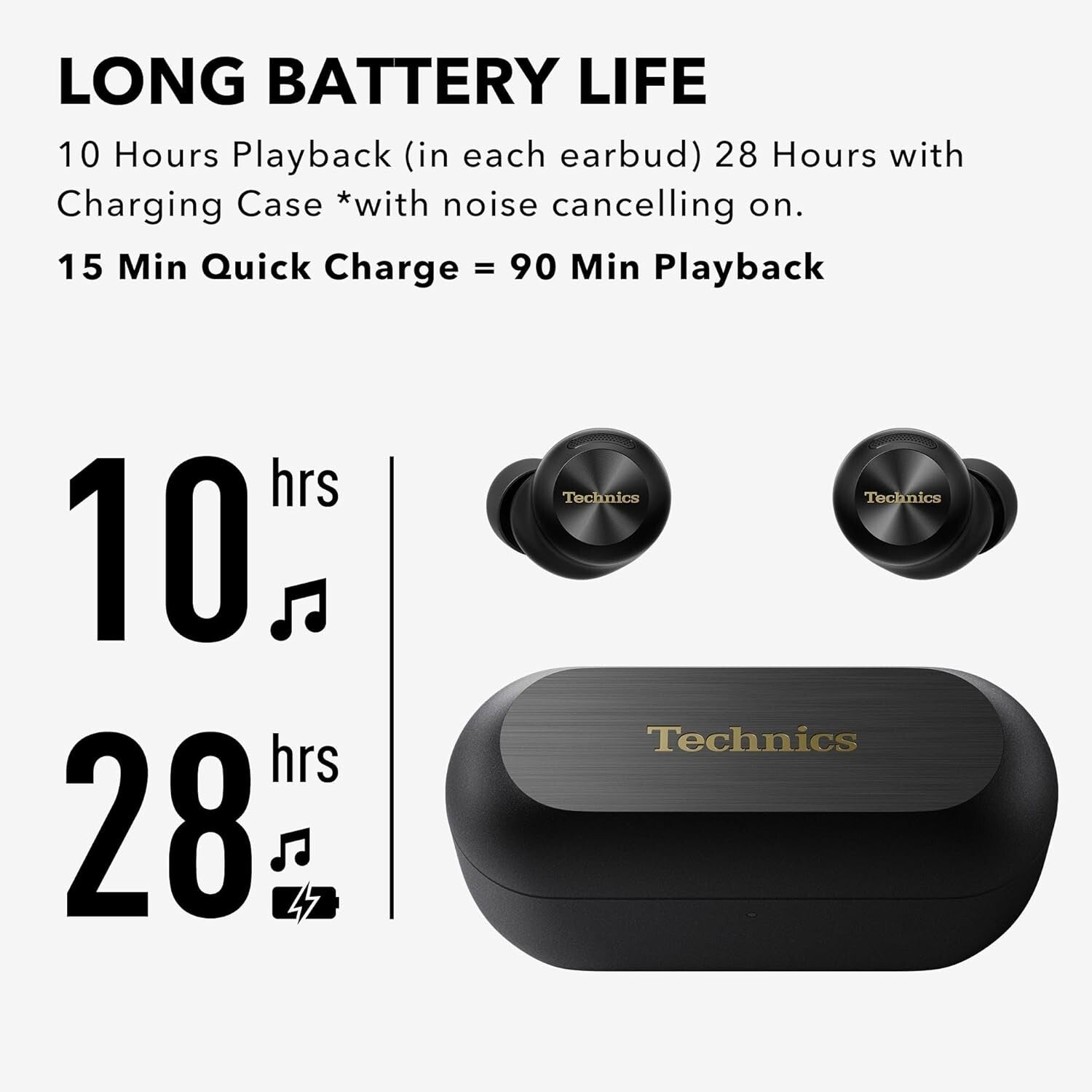 Dolby Atmos Wireless Earbuds with Adaptive Noise Cancelling - 10hr Battery Life