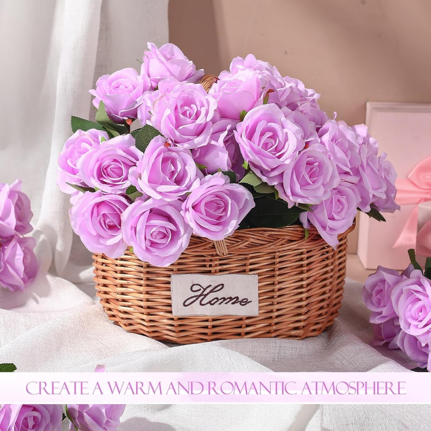 Versatile 50 Pcs Artificial Rose Flowers - Perfect for Weddings & Home Decor