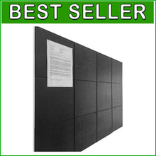 Load image into Gallery viewer, Eco-Friendly Black Cork Board Set – 12 Premium Felt Wall Panels with Adhesive