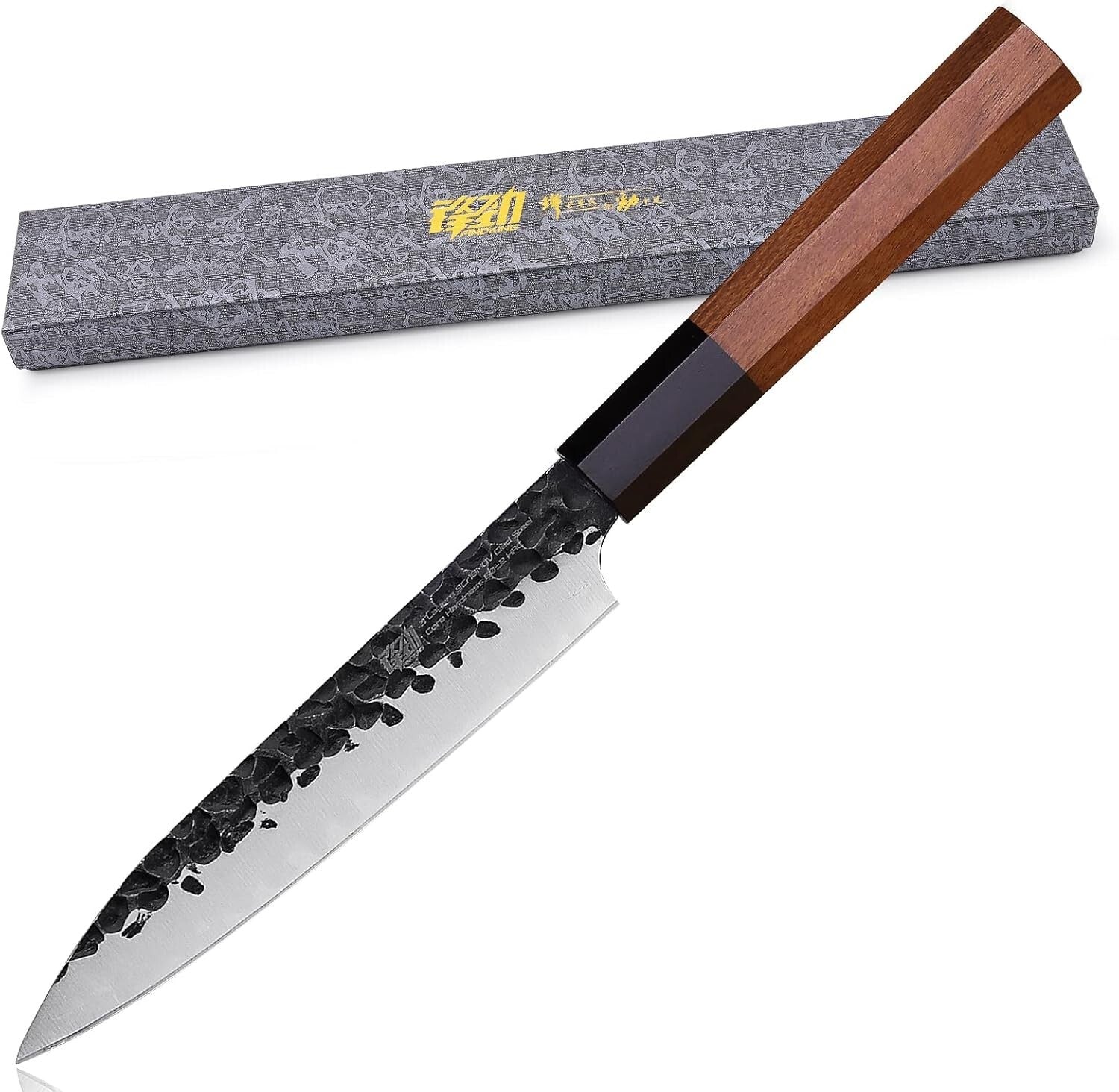 Ergonomic 5" Kitchen Utility Knife - Precision Paring with Rosewood Handle