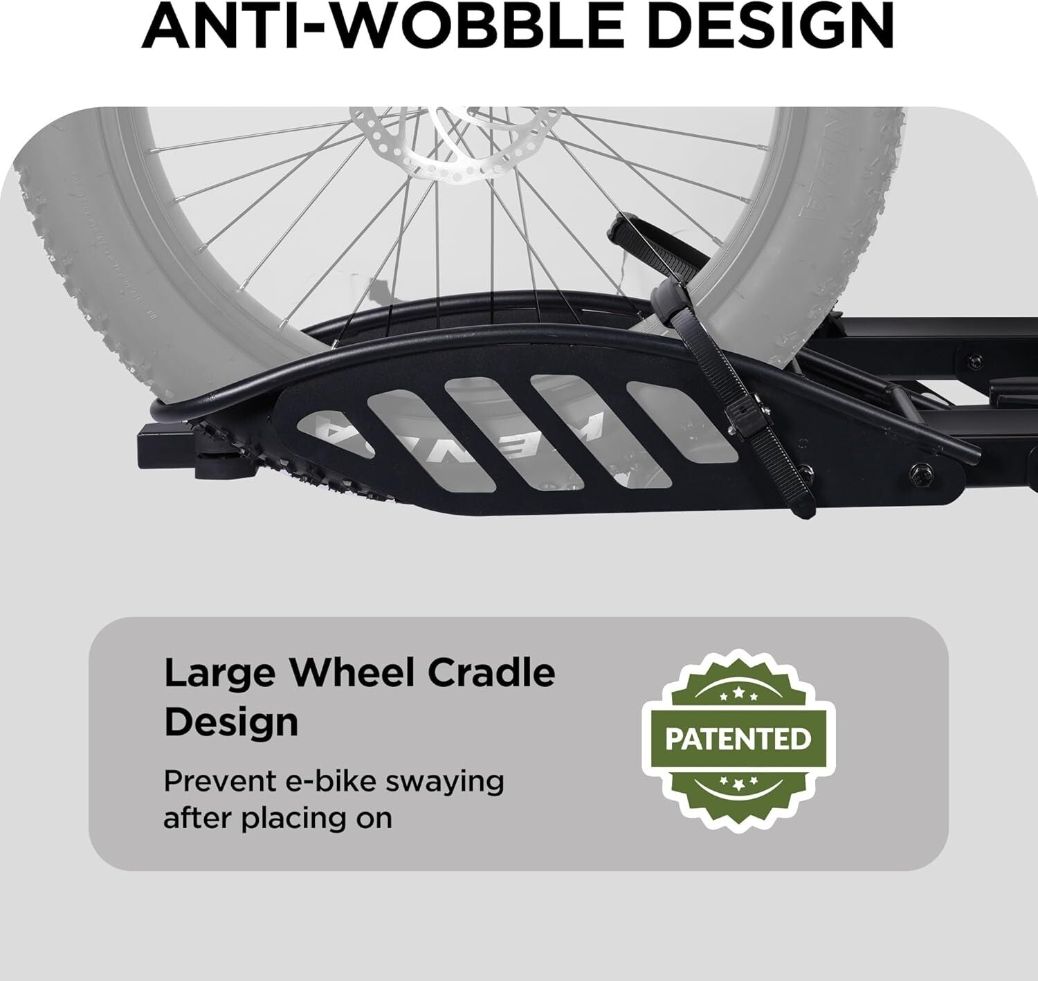 Heavy-Duty 200 lbs Capacity Bike Carrier with Anti-Wobble for 5-Inch Fat Tires