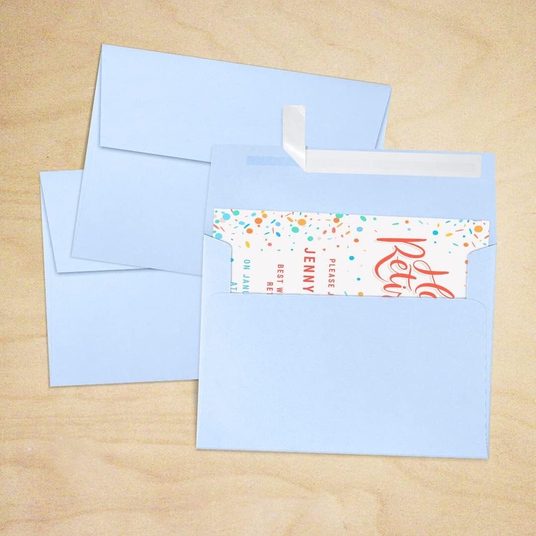 Durable Self-Seal A7 Envelopes in Baby Blue – Perfect for Every Occasion