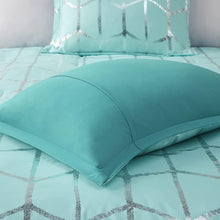 Load image into Gallery viewer, Luxurious Aqua Comforter Set, Geometric Design - Full/Queen Size Bedding