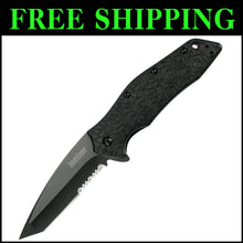 Load image into Gallery viewer, 3.1” Tanto Point Folding Knife with Partially Serrated Blade for Everyday Use