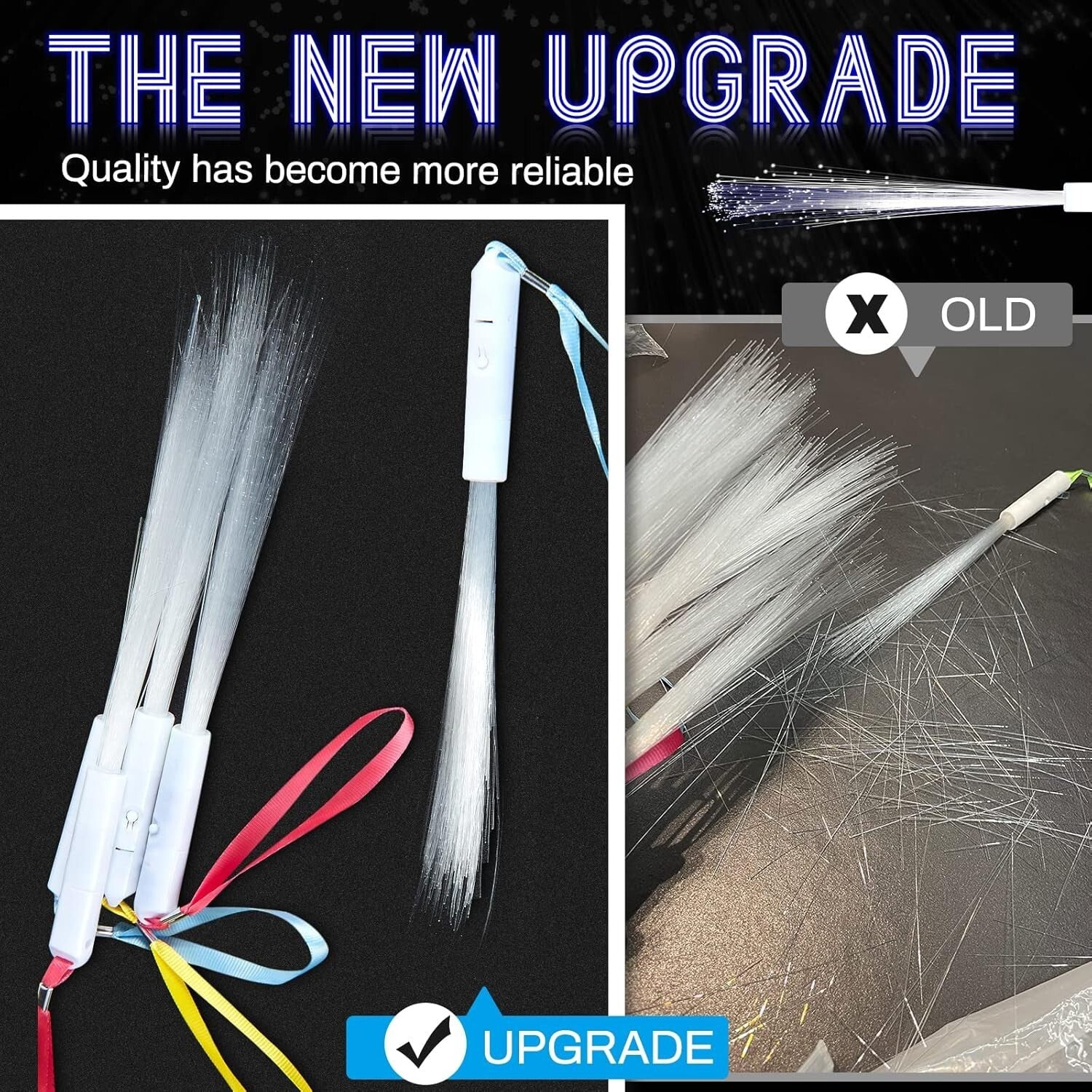 Durable 120-Piece Fiber Optic Glow Wands - Perfect for Weddings & Celebrations