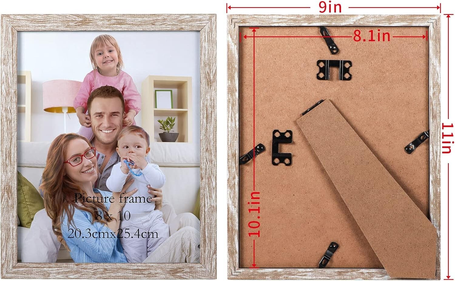 Set of 12 Rustic 8x10 Picture Frames in Distressed Beige for Stylish Displays