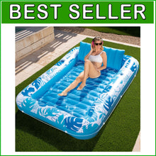 Load image into Gallery viewer, Comfortable XL Blue Inflatable Tanning Pool Lounger - Perfect for Summer Fun