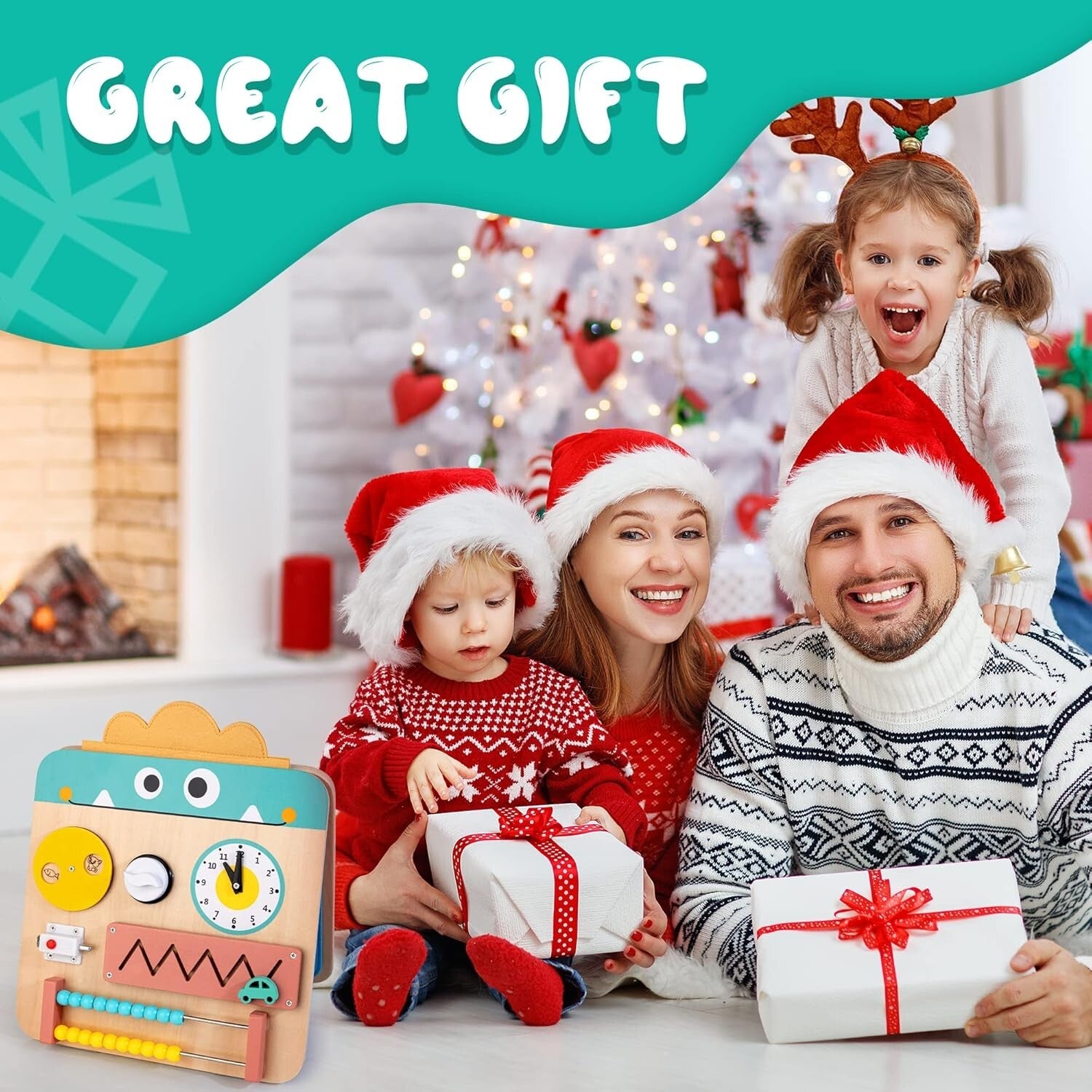 Educational 17 Activities Busy Board for Kids 2-4 Years - Fine Motor Skills