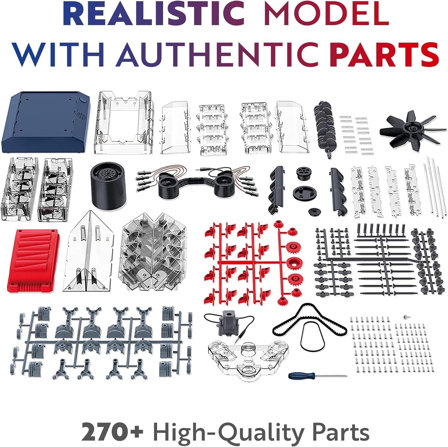 Interactive V8 Engine Model Kit with Realistic Sounds - Perfect STEM Challenge