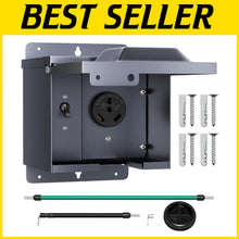 Load image into Gallery viewer, Weatherproof 30 Amp RV Outlet Box with Circuit Breaker - Durable &amp; Lockable