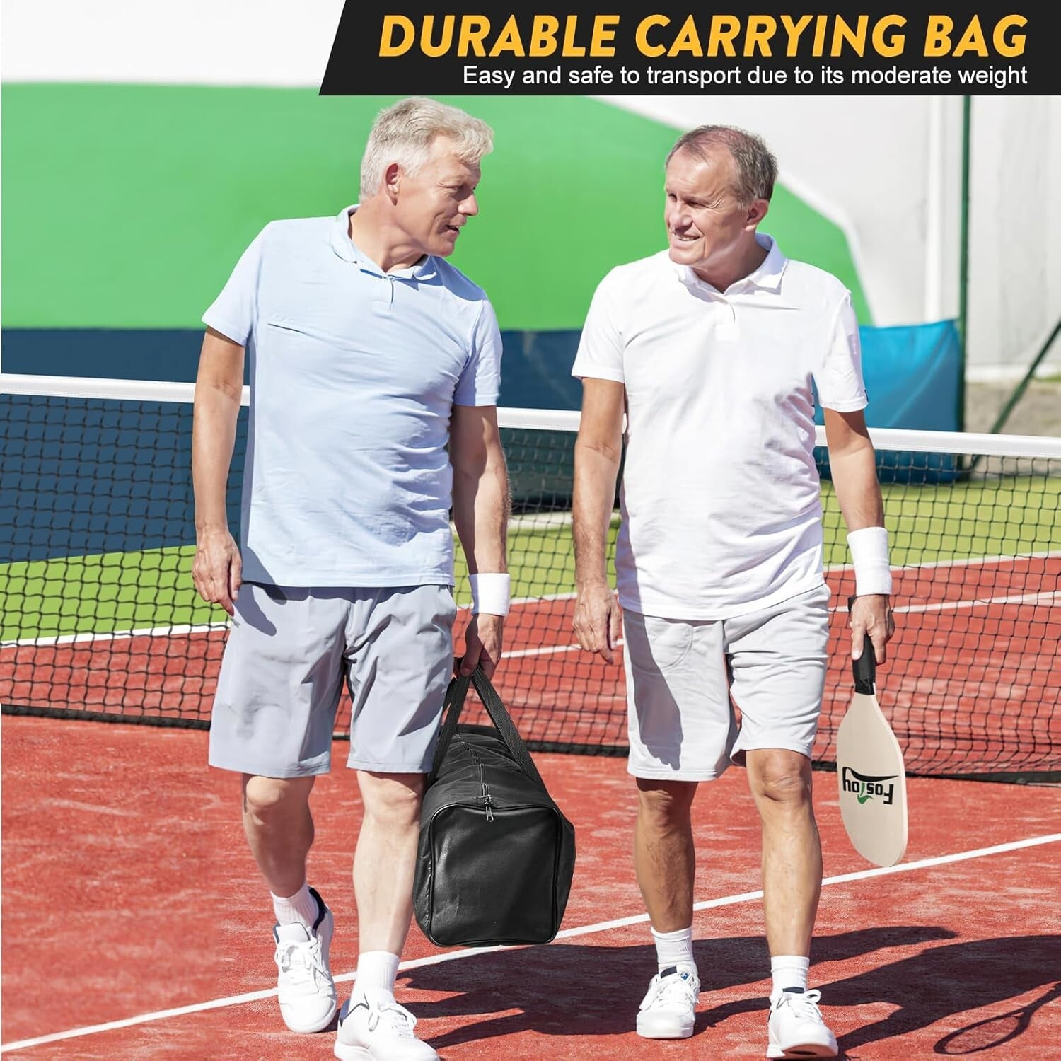 Outdoor Pickleball Net Set: 22FT Portable with Carry Bag & Tear-Resistant Design