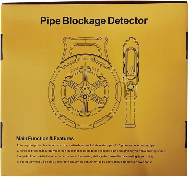 Professional Wireless Pipe Locator with Waterproof Probe - 4.44 lbs & Compact