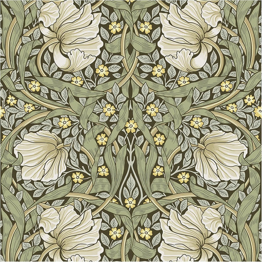 Waterproof Vintage Floral Wallpaper - Easy Install Morris Design 32.8ft Roll
