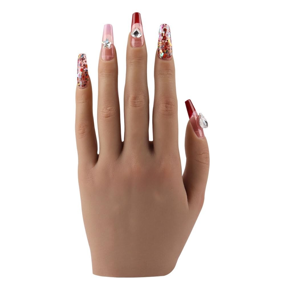 Flexible Nail Art Practice Hand - High-Quality Silicone with Bendable Fingers