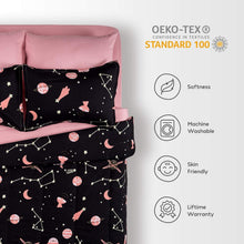 Load image into Gallery viewer, Cute Pink Galaxy Kids Twin Bedding Comforter Set - 5-Piece Ultra-Soft Collection