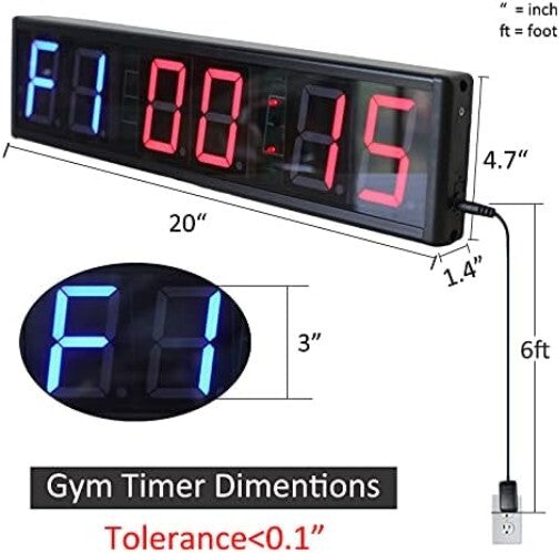 Customizable 20x4.7in Interval Timer with Remote - Perfect for All Trainings