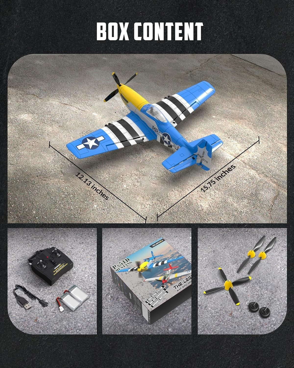4 Channel Remote Control P51D Mustang Plane - Perfect for Beginners and Experts