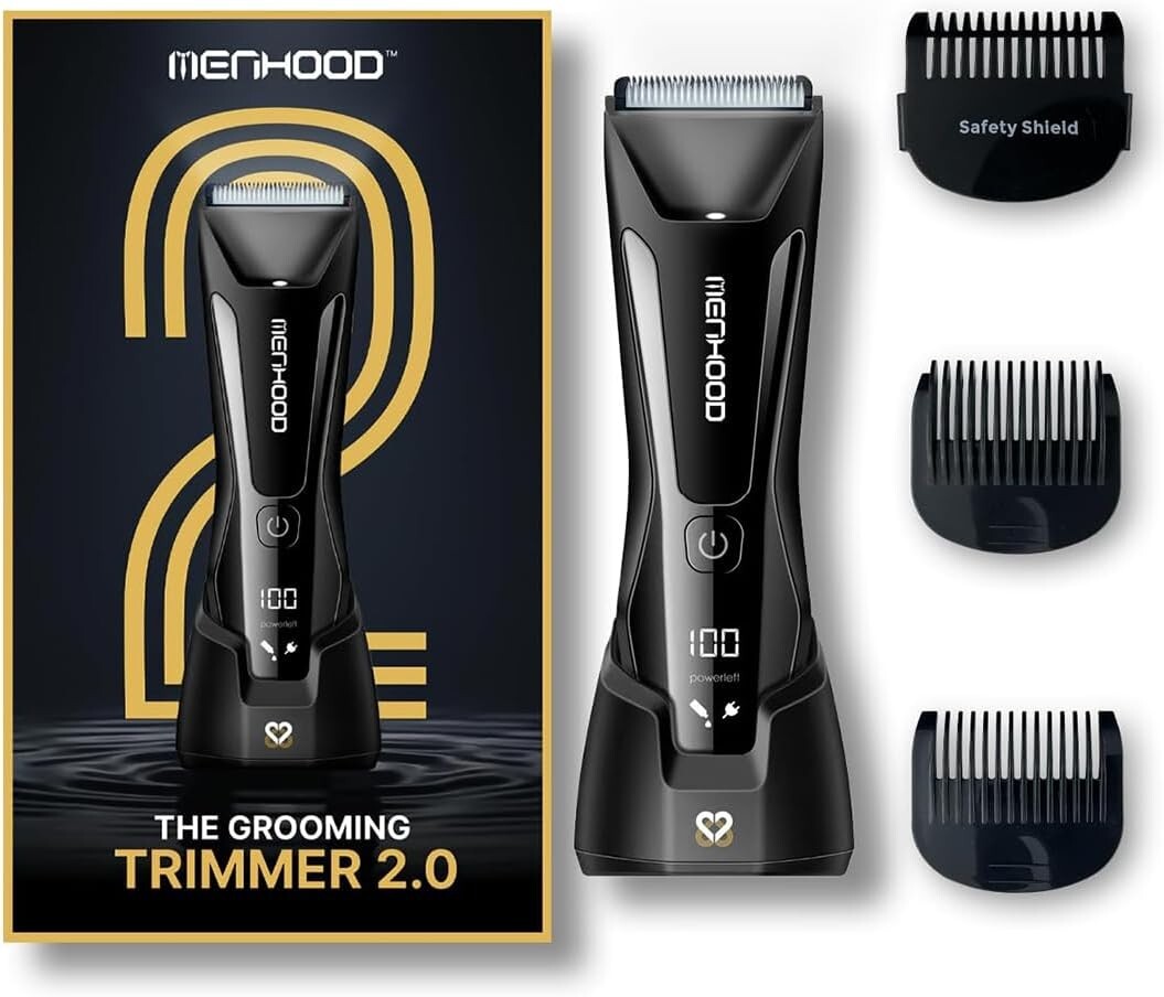 All-in-One Body & Groin Trimmer 2.0 - Ceramic Heads, Shower-Friendly & Reliable