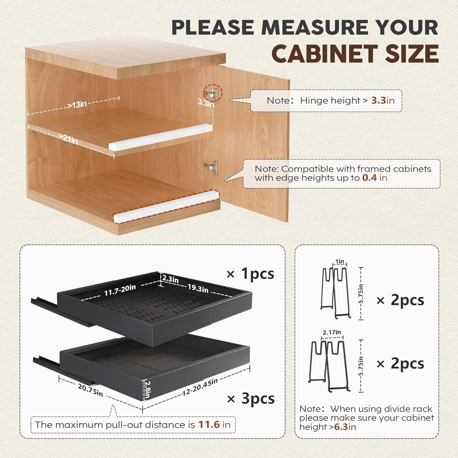 Hassle-Free Adhesive Pull-Out Cabinet Organizer - Adjustable & Expandable Design