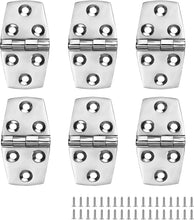 Load image into Gallery viewer, Noise-Free 316 Marine Stainless Steel Hinges 3" x 1.5" with Screws - 6 Pack