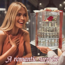 Load image into Gallery viewer, Premium Money Flower Cake GiftBox with Artificial Roses - 4 Tier Celebration