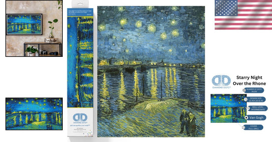 Diamond Painting Kit - Create Van Gogh's Starry Night Over the Rhône Masterpiece